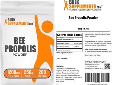 BulkSupplements.com Bee Propolis Powder 1200 mg product packaging