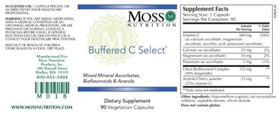 Moss Nutrition Buffered C Select source label used in the packaging illustration