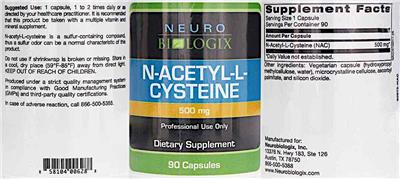 Neurobiologix N-Acetyl-L-Cysteine 500 mg product packaging