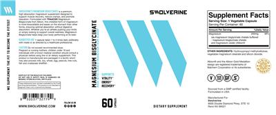 Swolverine Magnesium Bisglycinate source label used in the packaging illustration