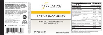 Integrative Therapeutics Active B-Complex source label used in the packaging illustration
