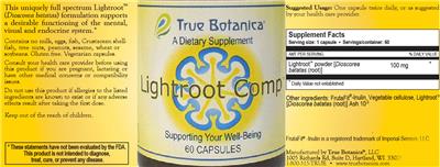 True Botanica Lightroot Comp source label used in the packaging illustration