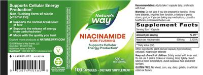 Nature's Way Niacinamide 500 mg product packaging
