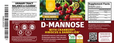 Number One Nutrition D-Mannose 1350 mg product packaging