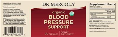 Dr. Mercola Organic Blood Pressure Support source label used in the packaging illustration