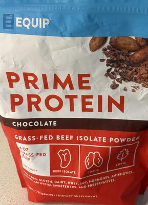 Equip Prime Protein Chocolate source label used in the packaging illustration