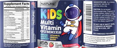 Built By Nature Kids Multi Vitamin Gummies Tasty Strawberry Flavor product packaging