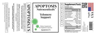 APOPTOSIS Nutraceuticals Telomere Support source label used in the packaging illustration