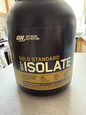 ON Optimum Nutrition Gold Standard 100% Isolate Chocolate Bliss source label used in the packaging illustration