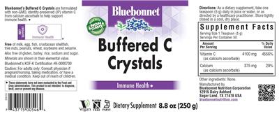 Bluebonnet Buffered C Crystals source label used in the packaging illustration