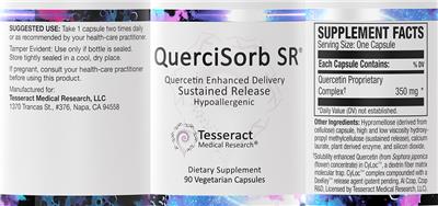 Tesseract Medical Research QuerciSorb SR source label used in the packaging illustration