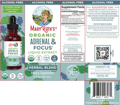 Mary Ruth's Organic Adrenal & Focus Liquid Extract product packaging