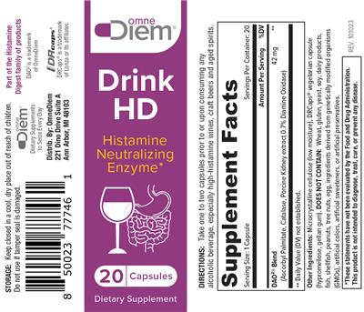 OmneDiem Drink HD source label used in the packaging illustration