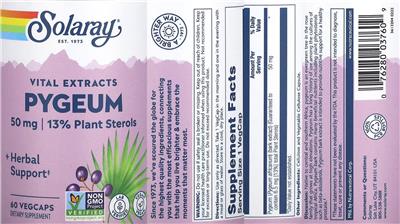 Solaray Pygeum 50 mg product packaging