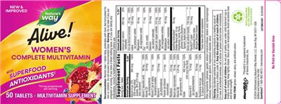 Nature's Way Alive! Women's Complete Multivitamin source label used in the packaging illustration