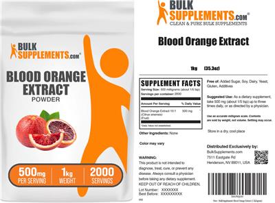 BulkSupplements.com Blood Orange Extract Powder 500 mg product packaging
