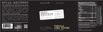 project#1 Whey Protein Vanilla Cake Batter source label used in the packaging illustration