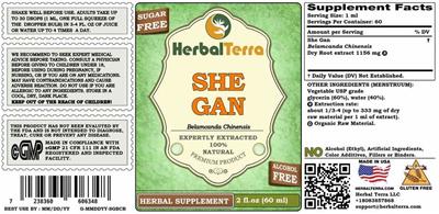 Herbal Terra She Gan Alcohol Free product packaging