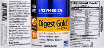 Enzymedica Digest Gold with ATPro source label used in the packaging illustration