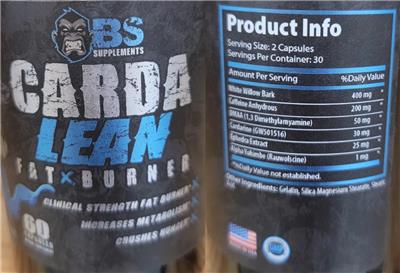 BS Supplements Carda Lean source label used in the packaging illustration