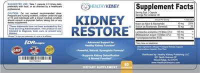 Healthy Kidney Kidney Restore source label used in the packaging illustration