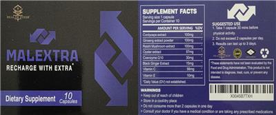 Health Fixer Malextra source label used in the packaging illustration