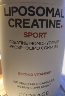 Codeage Liposomal Creatine source label used in the packaging illustration