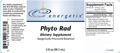Energetix Phyto Rad source label used in the packaging illustration