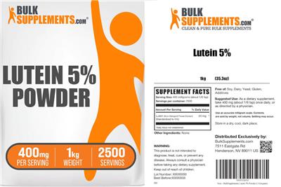 BulkSupplements.com Lutein 5% Powder 400 mg product packaging