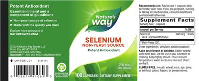 Nature's Way Selenium 200 mcg product packaging
