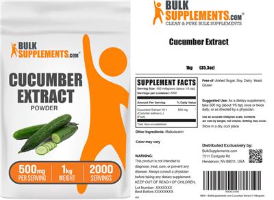 BulkSupplements.com Cucumber Extract Powder 500 mg product packaging