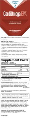 Vitality For Life CardiOmega EPA source label used in the packaging illustration