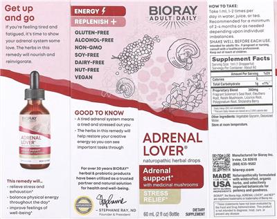 Bioray Adult Daily Adrenal Lover source label used in the packaging illustration