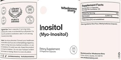 Wholesome Story Inositol (Myo-Inositol) 2000 mg product packaging