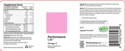Performance Lab Omega-3 source label used in the packaging illustration