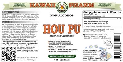 Hawaii Pharm Hou Pu Non-Alcohol product packaging