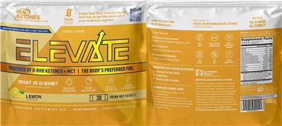 Real Ketones Elevate Lemon Flavored product packaging