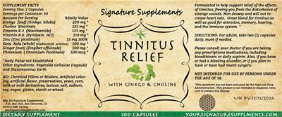 Signature Supplements Tinnitus Relief product packaging