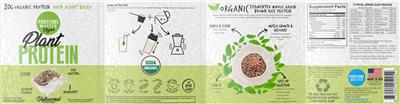 Portions Master Vegan Plant Protein Unflavored Unsweetened source label used in the packaging illustration