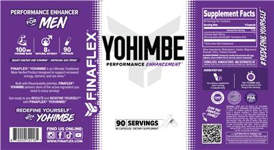 FINAFLEX Yohimbe source label used in the packaging illustration