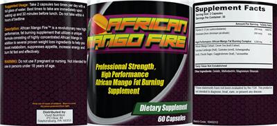 Vivid Nutrition African Mango Fire source label used in the packaging illustration