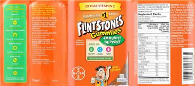 Bayer Flintstones Flintstones Gummies + Immunity Support source label used in the packaging illustration