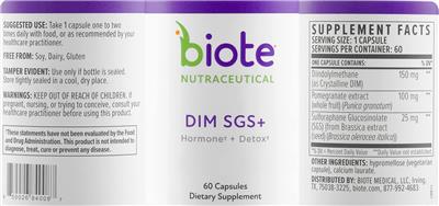 BioTe Nutraceutical DIM SGS+ product packaging