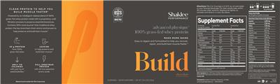 Shaklee Performance Build Chocolate source label used in the packaging illustration