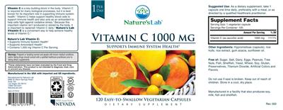 Nature's Lab Vitamin C 1000 mg product packaging