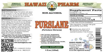 Hawaii Pharm Purslane Non-Alcohol source label used in the packaging illustration