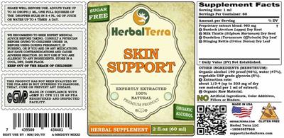 Herbal Terra Skin Support Sugar Free product packaging