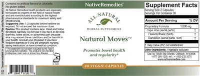 Native Remedies Natural Moves source label used in the packaging illustration