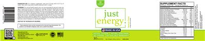 Centurion Health Just Energy Lemon Lime source label used in the packaging illustration