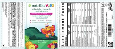 Nutrilite Kids Kids Daily Chewable Multivitamin Strawberry-Orange Flavored source label used in the packaging illustration